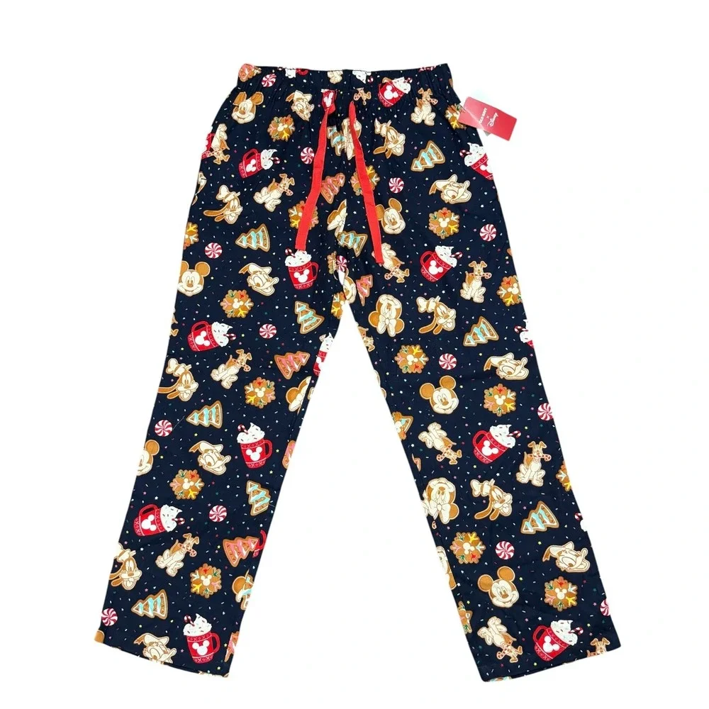 Old Navy x Disney Mickey Mouse Christmas Gingerbread Pajamas Pants SZ Small NWT